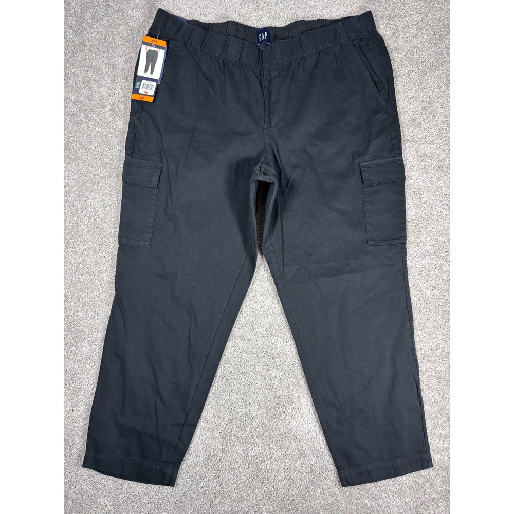 GAP Twill Cargo Pant Black Elastic Waist Size XXL Mens Item 1826419